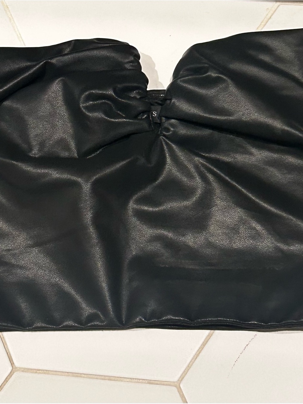 Faux Leather crop top tube large